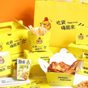 Customized fried chicken and french fries snack packaging box