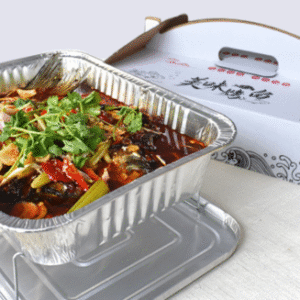 Customized aluminum foil insulated lunch box+paper hand-held gift box